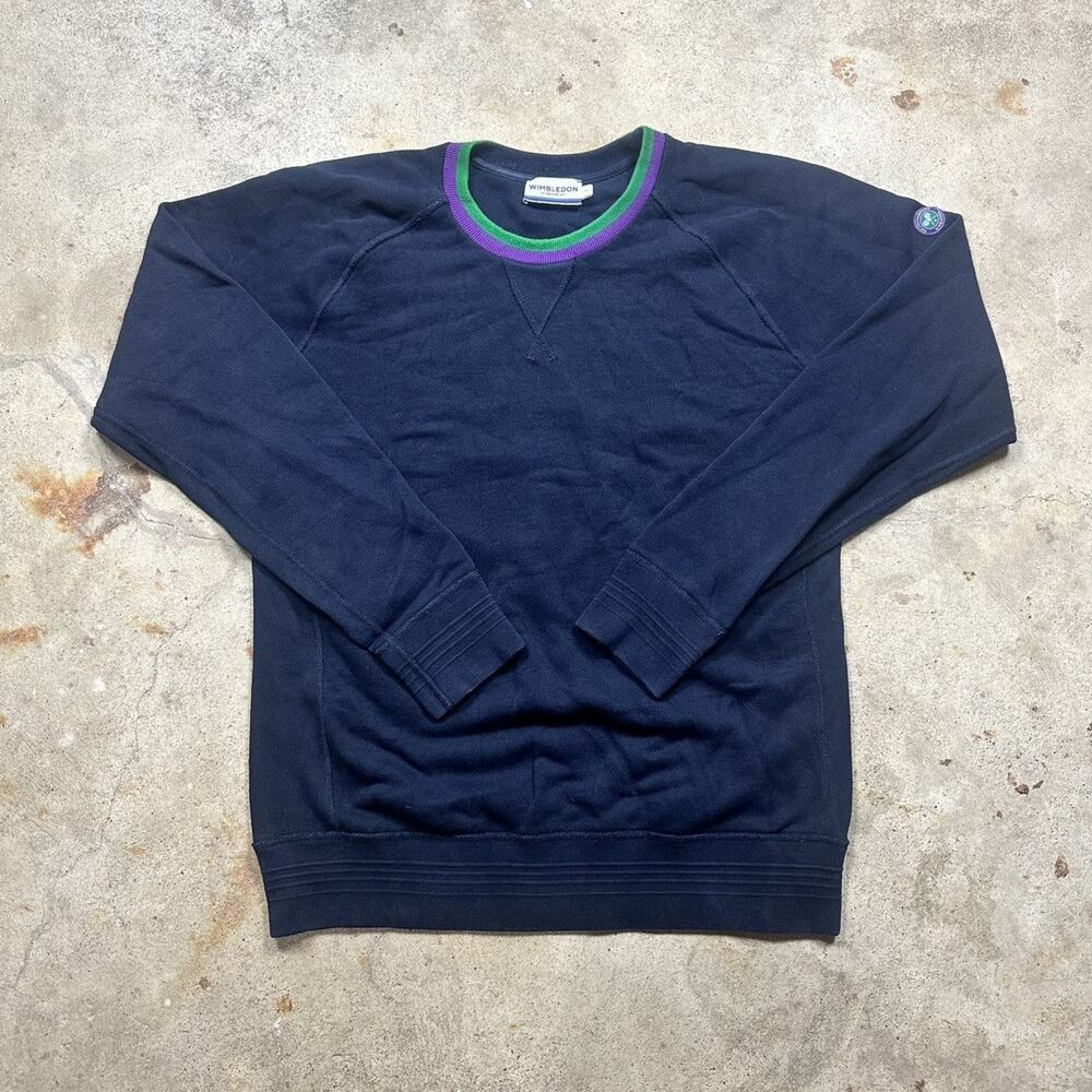 Navy Blue Wimbledon Championships Tennis Sweatshirt Size M